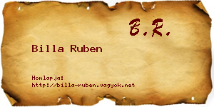Billa Ruben névjegykártya